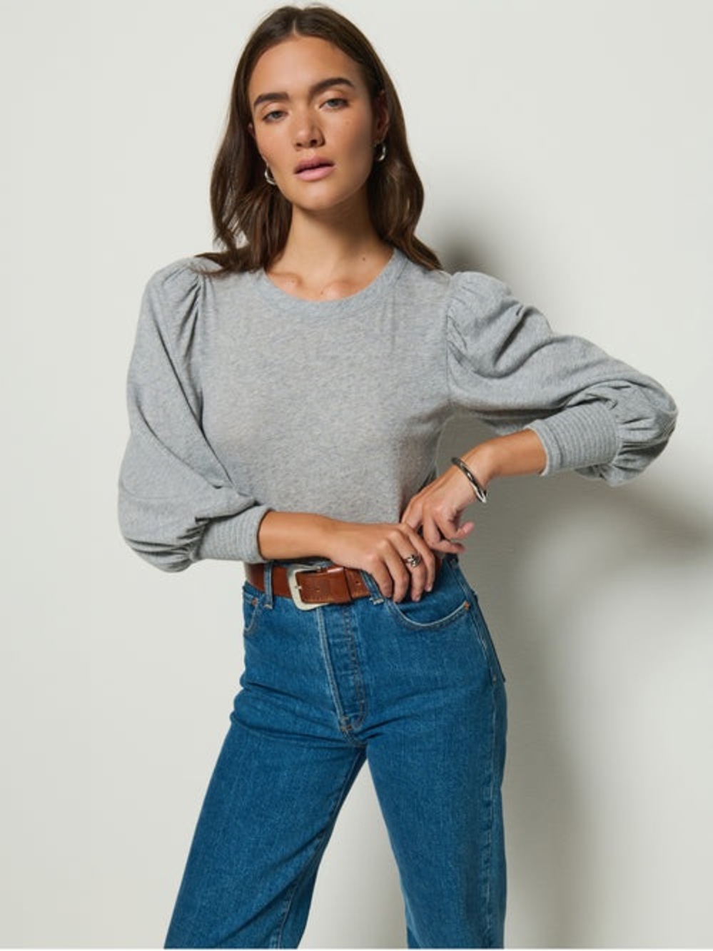 Nation LTD Loren Tee in Heather Grey